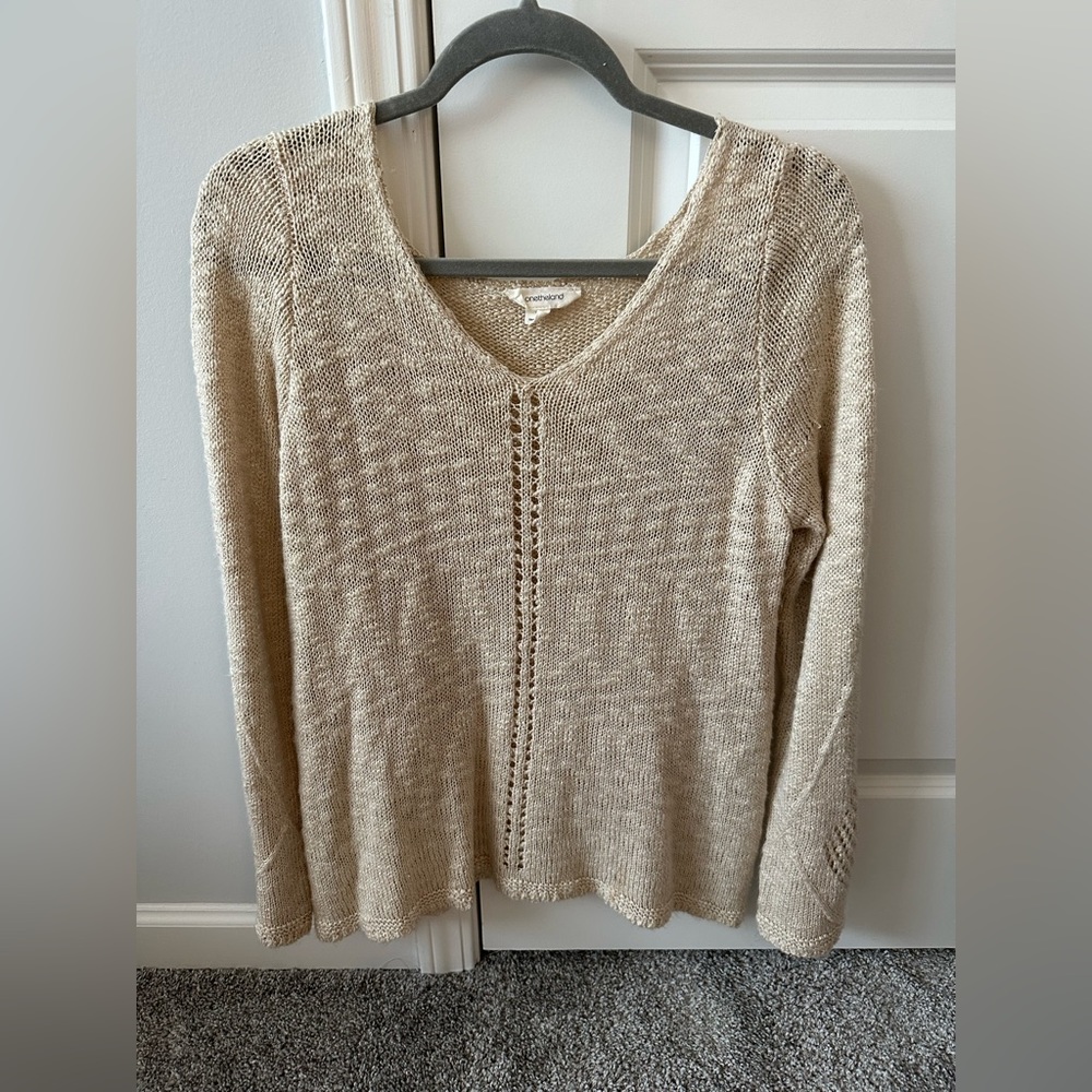 One the land Cream Long Sleeve Top